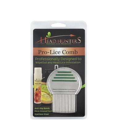 Head Hunters Naturals Pro Lice Comb for Kids and Adults Head Lice Treatment - Professional Nit and Lice Removal Comb - Metal Lice Comb Removes Nits and Lice from Hair to Wipe Out Head Lice