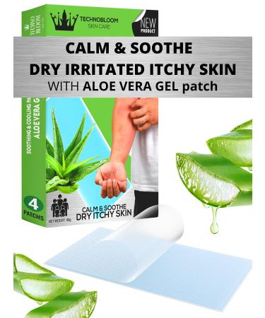 TECHNOBLOOM Itching Relief Aloe Vera Gel Patch Eczema Sunburn Psoriasis Inflamed Acne Poison Ivy Hives Shaving Irritation Hair Removal Irritation Skin Care