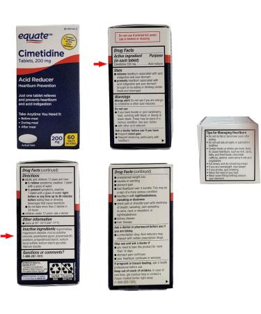 Healthy Surplus Equate Cimetidine Tablets 200 mg 60 Tablets and Vital Volumes Heartburn Tips Card Bundle - Buy Online on GoSupps.com