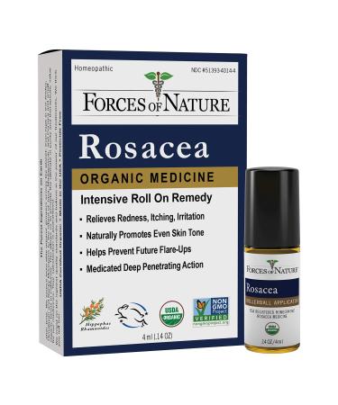 Forces of Nature Natural, Rosacea Control (4ml) Non GMO, No Chemicals –Fast Acting, Ease Redness, Pimples, Dryness, & Irritation, Repair Skin, Regulate Skin Tone