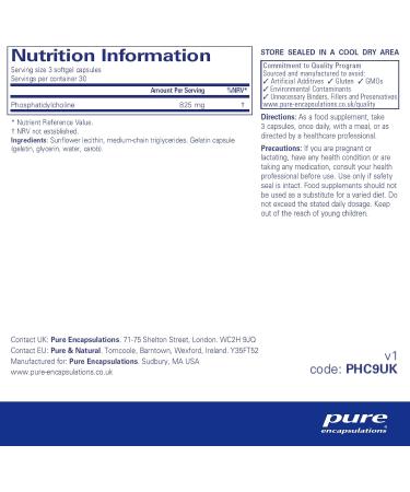 Pure Encapsulations Phosphatidylcholine Softgel Capsules - 90 Count - Buy Online on GoSupps.com