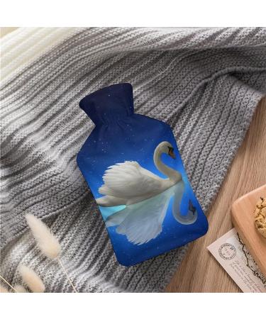 White Swan Hot Water Bottle with Plush Cover - 26.5x15.3cm Bed Warmer for Adults & Children - International Shipping Available - Buy Online on GoSupps.com