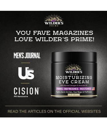 Men's Eye Cream for Dark Circles & Puffiness - USA Made Moisturizing Treatment with Marine Collagen & Avocado Oil - 2 fl oz - Buy Online on GoSupps.com