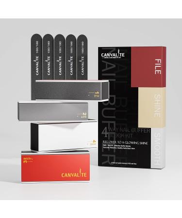 Canvalite 9pcs Nail Buffer Set - 4-Step Polishing Blocks & 100/180 Nail Files for Natural Nail Art & Gel Manicure - Buy Online on GoSupps.com