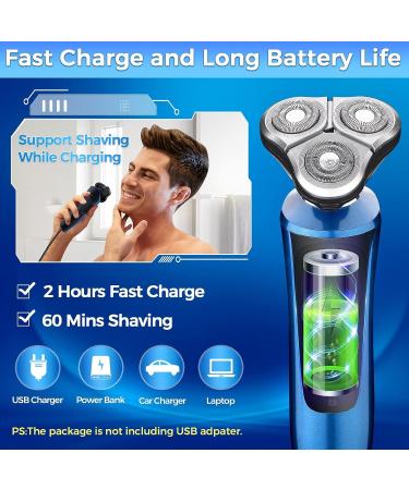 Men's Electric Razor for Shaving - Rechargeable Wet Dry Shaver - Cordless Rotary Design - Travel-Friendly - Waterproof - Buy Online on GoSupps.com