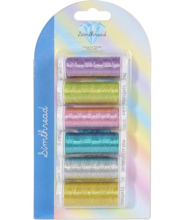 Simthread 200 Yards Metallic Embroidery Thread Set for Home Machines - 6 Assorted Colors for Janome, Brother, Singer, Pfaff, Babylock, Bernina, Husqvarna - Special Designs Included - Buy Online on GoSupps.com