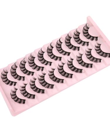 ALICE A-RUSSIAN 10 Pairs D Curl Wispy Short 12MM Eyelashes Strip Lashes for Natural Look - False Lashes Pack - Buy Online on GoSupps.com