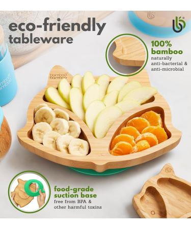 Bamboo Fox Suction Plate for Babies | Secure Suction | Ideal for Feeding and Weaning | 6+ Months | Fox Orange - Buy Online on GoSupps.com