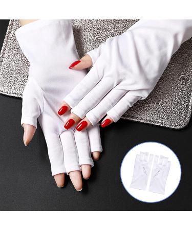 XPOOP 2 Pairs Nail Gloves Uv Protection Gel Manicures Glove UV Shield Protection Fingerless Gloves Protection Gloves for Manicures for UV Light Lamp Manicure Dryer - Buy Online on GoSupps.com