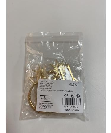 Elegant Rhinestone Moon & Star Hairpin Set for Women & Girls - 9 Vintage Hair Clips for All Hair Types - Buy Online on GoSupps.com