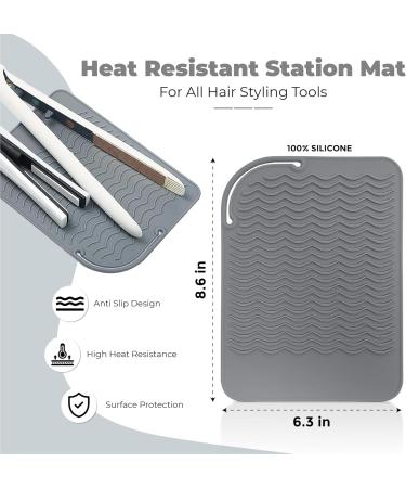 Silicone Hair Tool Holder & Heat Mat - Heat Resistant Pad for Flat Iron & Curling Iron | Professional Anti Heat Mat for Hair Styling Tools - Buy Online on GoSupps.com