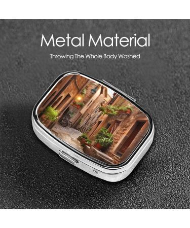 Shop Italian Street Printing 2 Compartment Pill Case | Cute Travel Pill Box Organizer for Purse - Perfect Gift Idea - Buy Online on GoSupps.com
