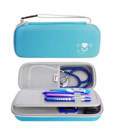 Stethoscope Carrying Case Stethoscope Travel Case for 3M Littmann Classic III Cardiology IV Diagnostic MDF Acoustica Stethoscopes - Extra Room for Nurse Accessories(Turquoise) Polyester_Turquoise