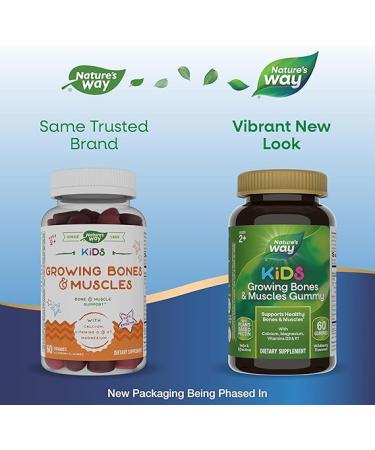 Nature's Way Kids Growing Bones & Muscles Gummies - Wildberry, Ages 2+, 60 Count - Buy Online on GoSupps.com