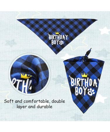 WLLHYF Dog Birthday Party Supplies Boy Dog Birthday Bandana Set with Cute Dog Bow Tie Dog Birthday Crown Hat with Numbers Small Medium Large Dogs(Blue) - Buy Online on GoSupps.com