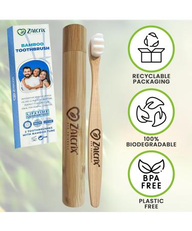 Eco-Friendly Bamboo Toothbrushes for Adults & Teens | 15 000 Ultra Soft Bristles for Gentle Oral Care - Buy Online on GoSupps.com