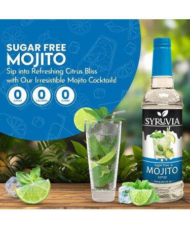 Syruvia Mojito Sugar-Free Syrup - 0 Calorie - Premium Flavoring Syrup for Tea Italian Sodas Beverages Desserts Ice Cream Cocktails & Mocktails - Kosher Gluten Free - 25.4 fl oz. Sugar-Free Mojito - Buy Online on GoSupps.com