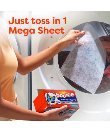 Bounce WrinkleGuard Mega Fabric Softener Dryer Sheets - 130 ct, Outdoor Fresh Scent - Buy Online on GoSupps.com