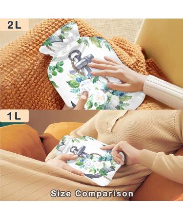 Shop Naanle Wedding Flower Anchor 2L Heat Bottle - Large Transparent Hot Water Bottle for Bed Hand & Feet Warmer Pain Relief & Cold Therapy - Buy Online on GoSupps.com
