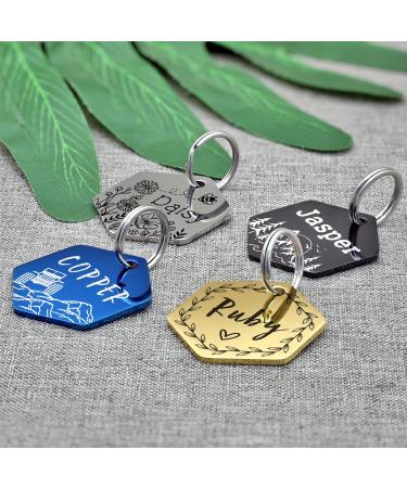Custom Dog Tags  Funny Double Sided Deep Engraved Stainless Steel Pet Id Tags for Dogs  Cat & Dog Collar Charm Microchips  Lightweight Sturdy Cute Cat Id Tags  Personalized Dog Name Tags Hexagon - Buy Online on GoSupps.com