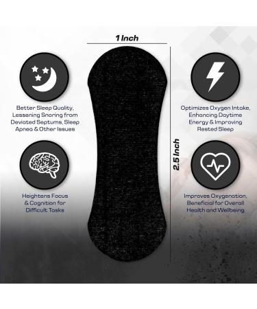 60 Ct Nasal Strips for Snoring - Extra Strength Anti-Snoring Solution & Nasal Congestion Relief - Universal Fit Nose Tape for Sensitive Skin - Black - Buy Online on GoSupps.com