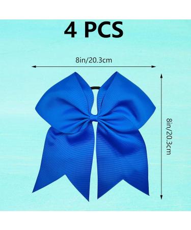 Niuhong Hair Tie - 4 Pieces Bow Hair Loops Large Colorful Bows Cheerleading Girls Accessory Blue (20.3 cm) - Buy Online on GoSupps.com
