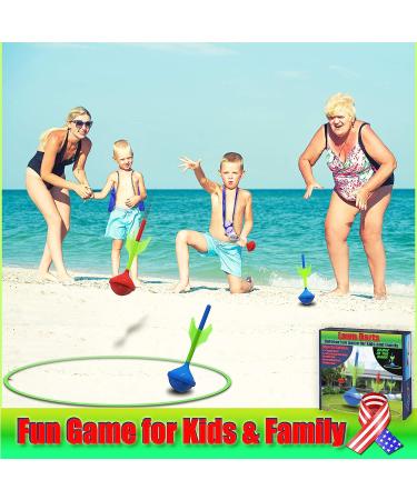 Glow in The Dark Lawn Darts Game - Family Fun Outdoor Game with Rings and Soft Tip Darts - Includes Carrying Bag - Perfect Gift for Adults & Teens - Buy Online on GoSupps.com