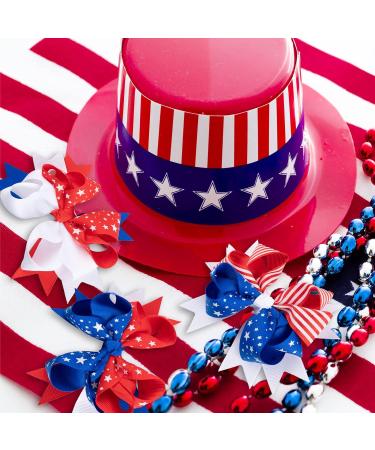 Whaline 6 Pack 4th of July Hair Bow Clips - Patriotic Red Blue White Barrettes for Women & Girls | Memorial Day Holiday Accessories - Buy Online on GoSupps.com