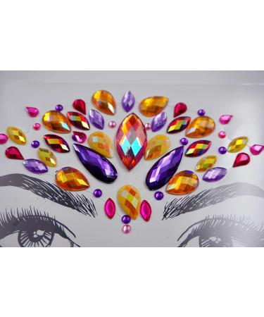 Festival Face Gems - Self-Adhesive Rhinestone Stickers for Halloween & Carnival | Fashion Jewelry for Pride Parties (Gold - Buy Online on GoSupps.com