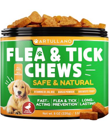 Flea and Tick Prevention for Dogs Chewables - Made in USA - Natural Flea and Tick Supplement for Dogs - Oral Flea Pills for Dogs - Pest Defense - All Breeds and Ages - 180 Soft Tablets