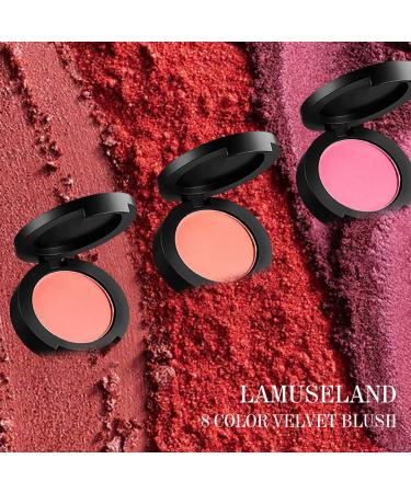 LAMUSELAND Velvet Blush Matt Lasting Blusher - 8 Colors (B04 DESIRE) - Buy Online on GoSupps.com