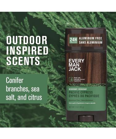 Every Man Jack Pacific Cypress Men s Deodorant - Stay Fresh with Aluminum Free Deodorant For all Skin Types - Odor Crushing Long Lasting with Naturally Derived Ingredients - 3oz (2 Pack) - Buy Online on GoSupps.com
