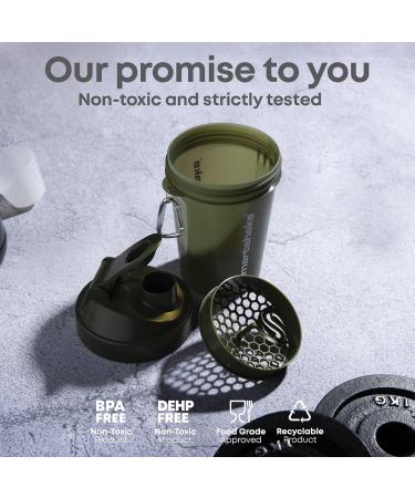 Smartshake Lite 4-Pack Protein Shaker Bottles | 400ml Leakproof BPA Free | Unisex Mist Grey Army Green Black Navy Blue | Perfect for International Shipping - Buy Online on GoSupps.com
