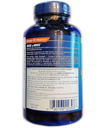 Osteo Bi-Flex Triple Strength + Turmeric 200 Tablets with Glucosamine HCI and Turmeric Curcumin Joint Supplement for Men and Women - Buy Online on GoSupps.com
