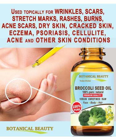 Botanical Beauty BROCCOLI OIL 100% Pure Natural VIRGIN UNREFINED Cold-Pressed Carrier Oil 1 Fl oz 30 ml for Face Skin Body Hair Lip Nails. Rich in Vitamin C Vitamin E Omega 9 - Buy Online on GoSupps.com