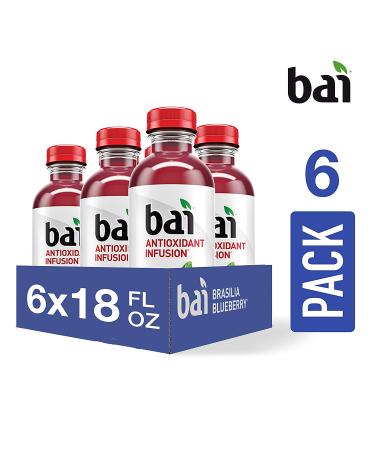 Bai Brasilia Blueberry Flavored Water - Antioxidant Infused, 18oz Bottles, 6 Count - Buy Online on GoSupps.com