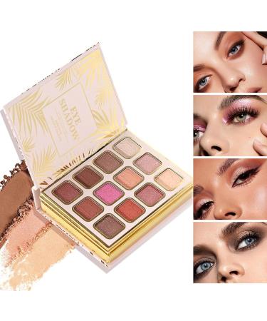 Makeup Palettes | 12 Colors Pearlescent Bookstyle Eyeshadow With 4 Blushers & 4 Lip Gloss - For Women Travel Beauty Party And Party - Buy Online on GoSupps.com