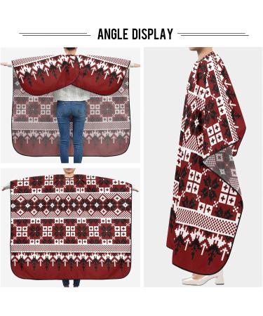 Waterproof Barber Cape - Vintage Geometric Red & Cheetah Haircut Bib for Men & Women | Unisex Hair Cutting Cape (8rp1a - Buy Online on GoSupps.com