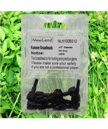 Maifield 100 Grain Hammer Broadheads 12PK - Black - Archery Hunting Small Game Arrow Tips - Buy Online on GoSupps.com