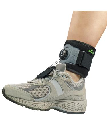 JOMECA Drop Foot Brace with Reel-Adjust Dorsiflexion Drop Foot Support Lifting Up Foot Drop Brace for Walking with Shoes for Foot Drop Cause by ALS,MS,Stroke,Diabetic Neuropathy AFO Fit Women & Men (1, Gray-Black)