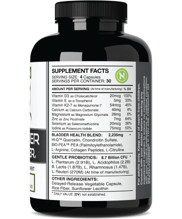 BLADDER BUILDER 120 Capsules - Maximum Strength for Recurrent Bladder Discomfort | Support for Urinary Tract & Pelvic Floor | USA Made - Buy Online on GoSupps.com