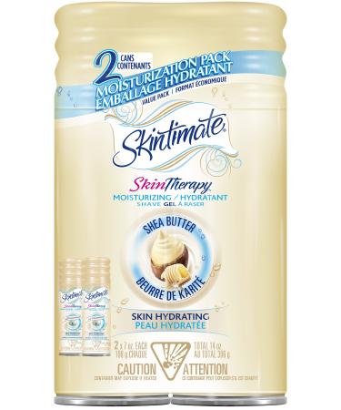 Skintimate Skin Therapy Moisturizing Shave Gel for Women with Shea Butter - 7 Ounce Twin Pack Skin Therapy with Shea Butter - Twin Pack