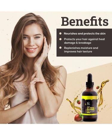 Naturise Organic Cold-Pressed Jojoba Oil for Skin and Hair Care - Unrefined, Unfiltered Golden Oil with Vitamins B & E - 4 fl. oz - Buy Online on GoSupps.com