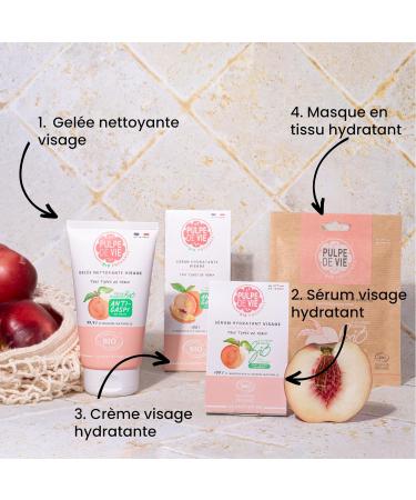 Pulpe de Vie - THE Cream Moisturizing Face Cream 40ml - Anti-waste! Peach - Soft and Hydrated Skin - Plant Ingredients - Hyaluronic Acid - Buy Online on GoSupps.com