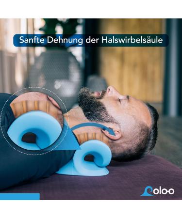 Coloo Neck Massage Set - Ultimate Neck & Shoulder Relaxation | Naked Pillow Neck Stretcher & Trigger Point Therapy for Pain Relief | Headache Shoulder & Back Pain | Cyan & Black - Buy Online on GoSupps.com