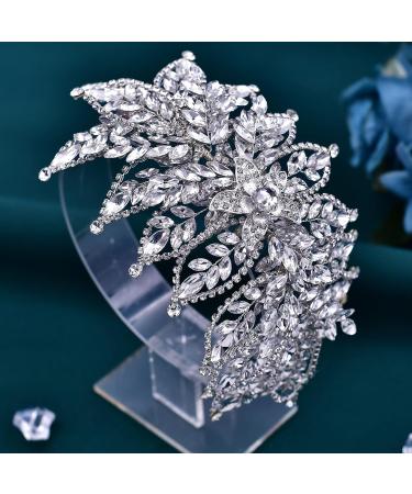 ULAPAN Rhinestone Bridal Headband - Silver Wedding Hair Accessories for Women and Girls - Buy Online on GoSupps.com