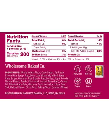 Nature's Bakery Whole Wheat Fig Bars - Raspberry | Vegan, Non-GMO Snack | 12 Twin Packs - Buy Online on GoSupps.com