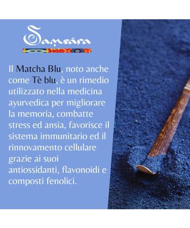  Samsara SAMSARA 100% Organic Blue Matcha Tea | Against Anxiety and Stress Natural Antioxidant Made in Thailand | Viral web content - Buy Online on GoSupps.com