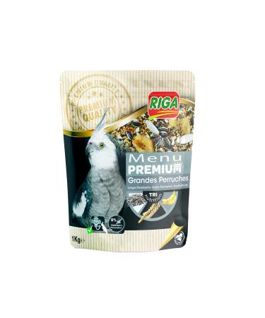 Riga - Premium Menu for Large Parakeets - Blend of Seeds, Cereals and Vegetable Proteins - Tri-Nutrition Concept - Helps Opti