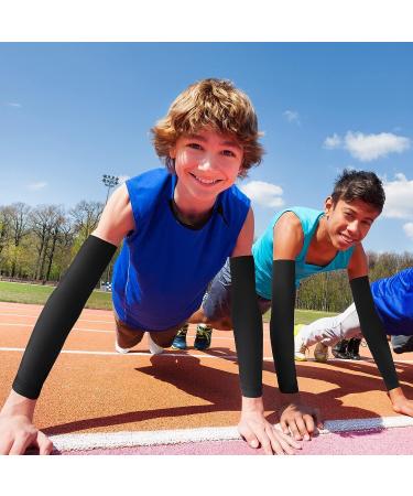 Wettarn Kids Compression Leg & Arm Sleeves - 4 Pairs, Youth Basketball Gear, Black - Medium - Buy Online on GoSupps.com